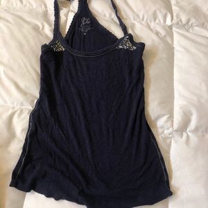 Navy tank with silver accent size M